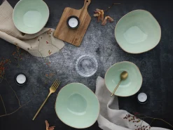 Creatable Bowls & Schüsseln|Geschirrset|Basalt Bio - Bowl 4-tlg - Salbei