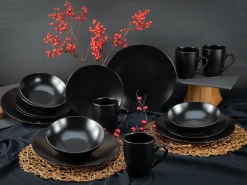 Creatable Geschirrset|Black Matt - Kombiservice 16-tlg - Schwarz