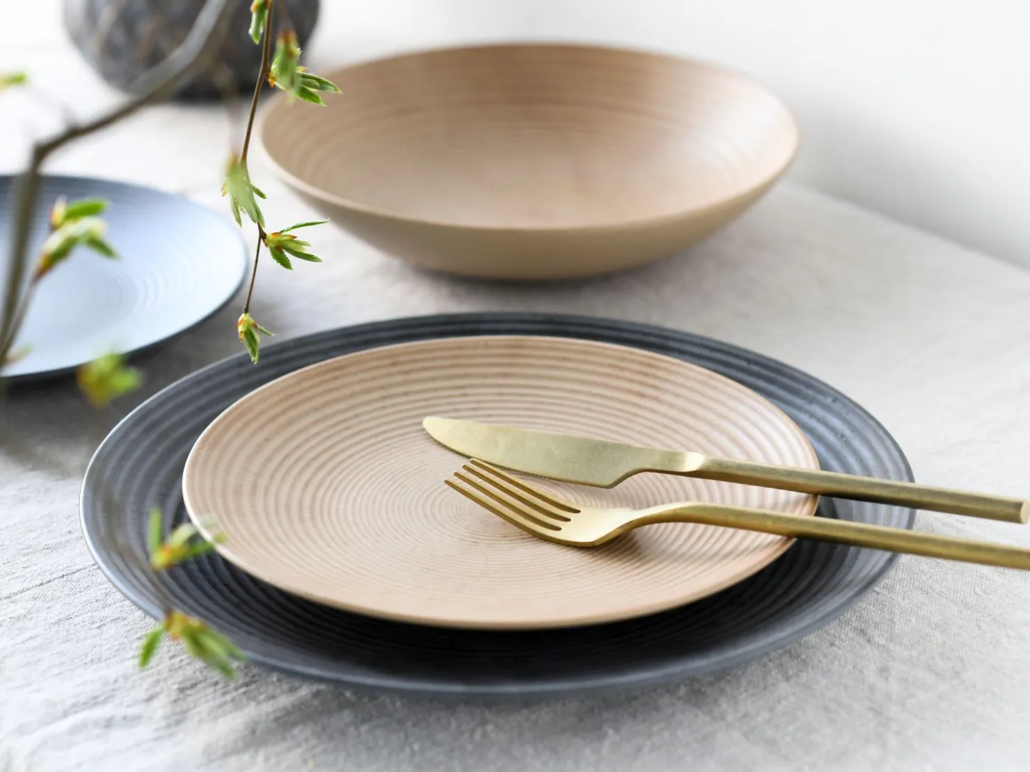 Creatable Geschirrset|Teller|Catania - Tellerset 18-tlg - Anthrazit-sand