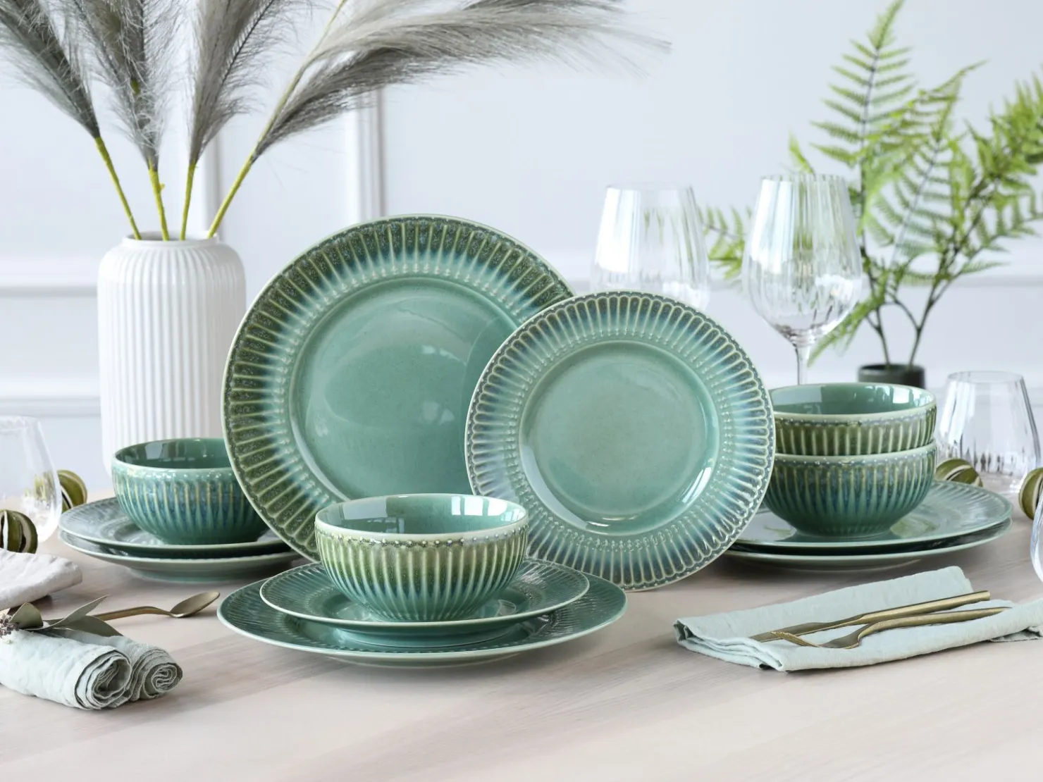 Creatable Geschirrset|Teller|Celadon - Tellerset 12-tlg - Grün