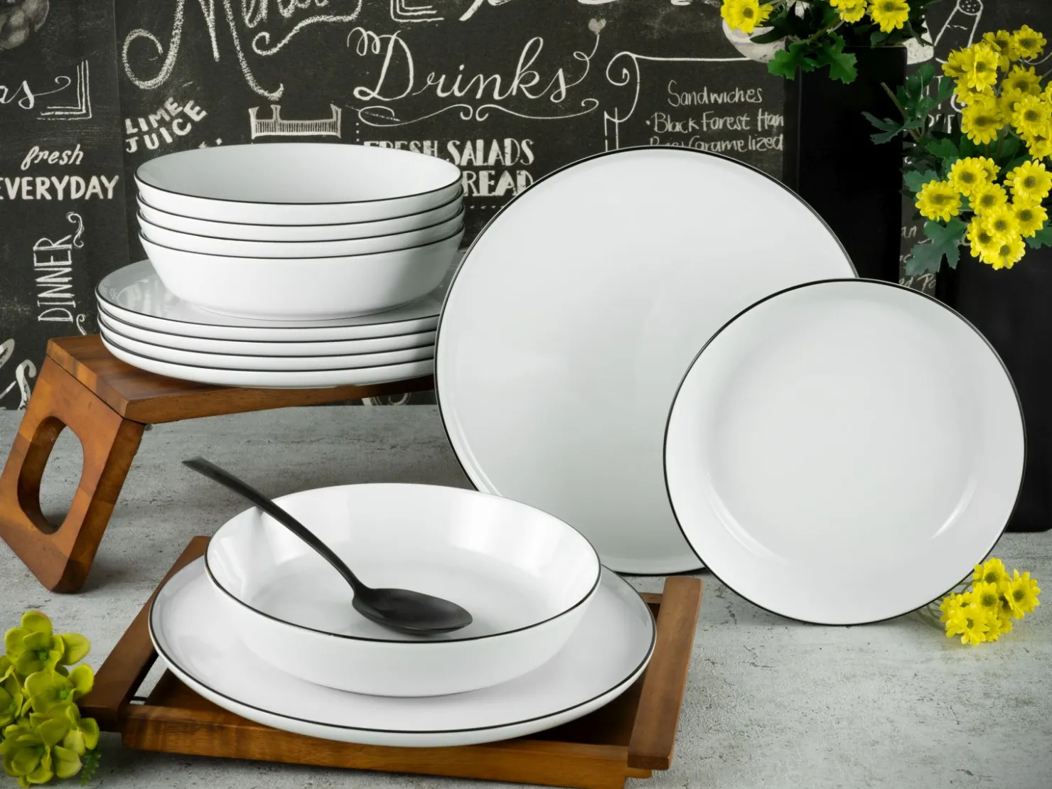 Creatable Geschirrset|Chef Collection - Tafelservice 12-tlg - Grau