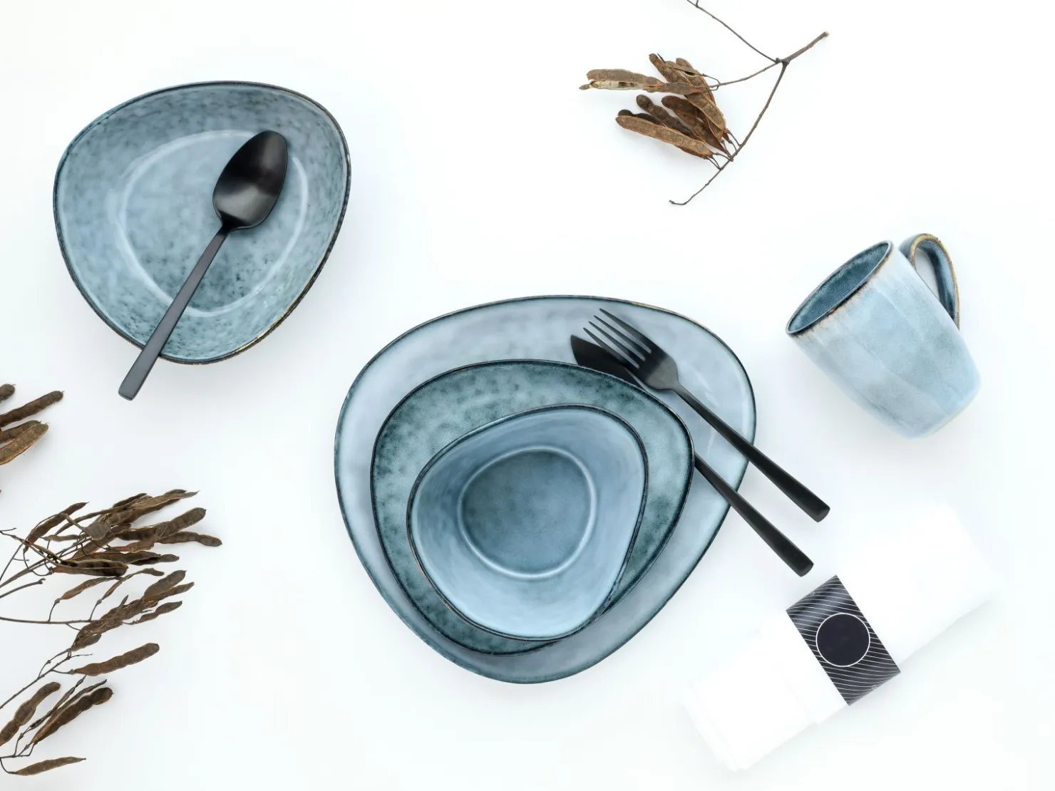 Creatable Geschirrset|Cloudy - Kombiservice 10-tlg - Smokeblue