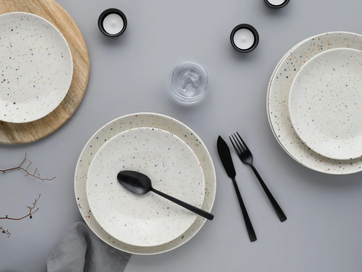 Creatable Geschirrset|Teller|Confetti - Tellerset 12-tlg - Hellblau