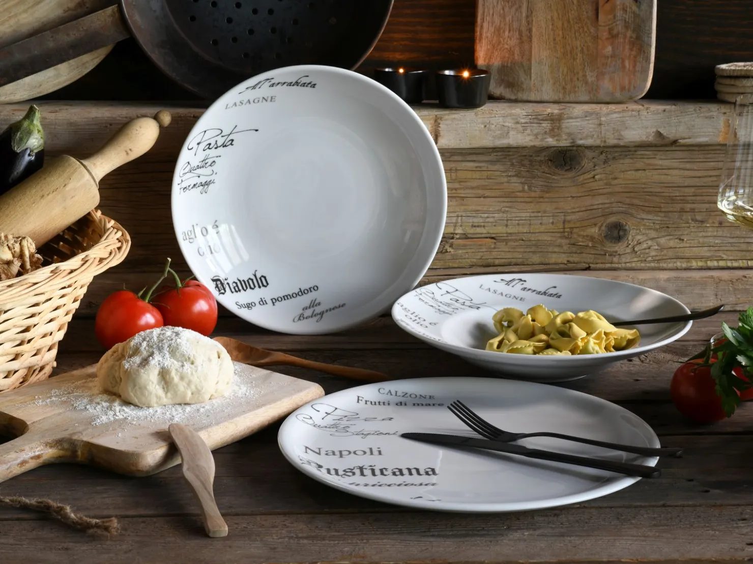 Creatable Pizza & Pasta|Geschirrset|Europa - Pastateller 4-tlg - Gustoso