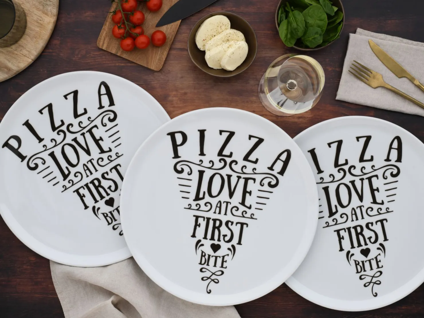 Creatable Pizza & Pasta|Geschirrset|Europa - Pizzateller 6-tlg - bunt