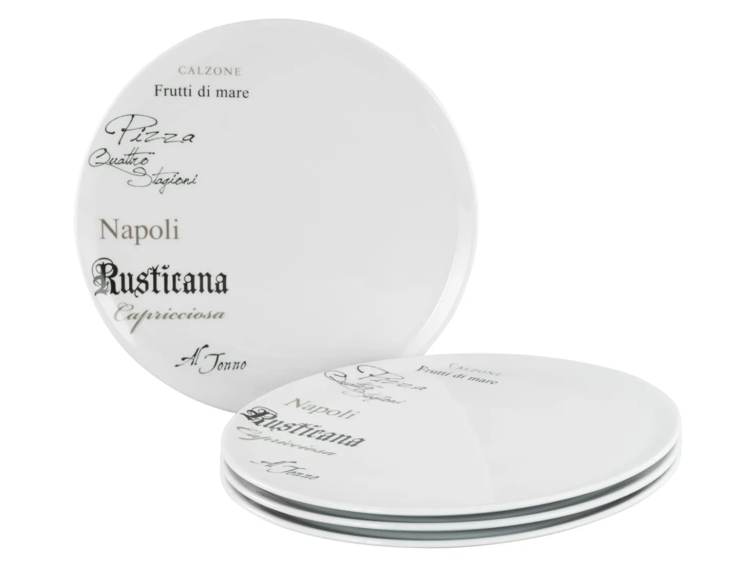Creatable Pizza & Pasta|Geschirrset|Europa - Pizzateller 4-tlg - Weiss