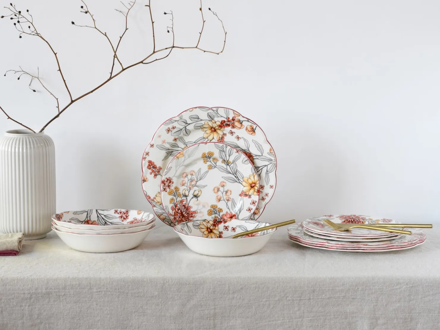 Creatable Geschirrset|Fiore - Tellerset 12-tlg - bunt