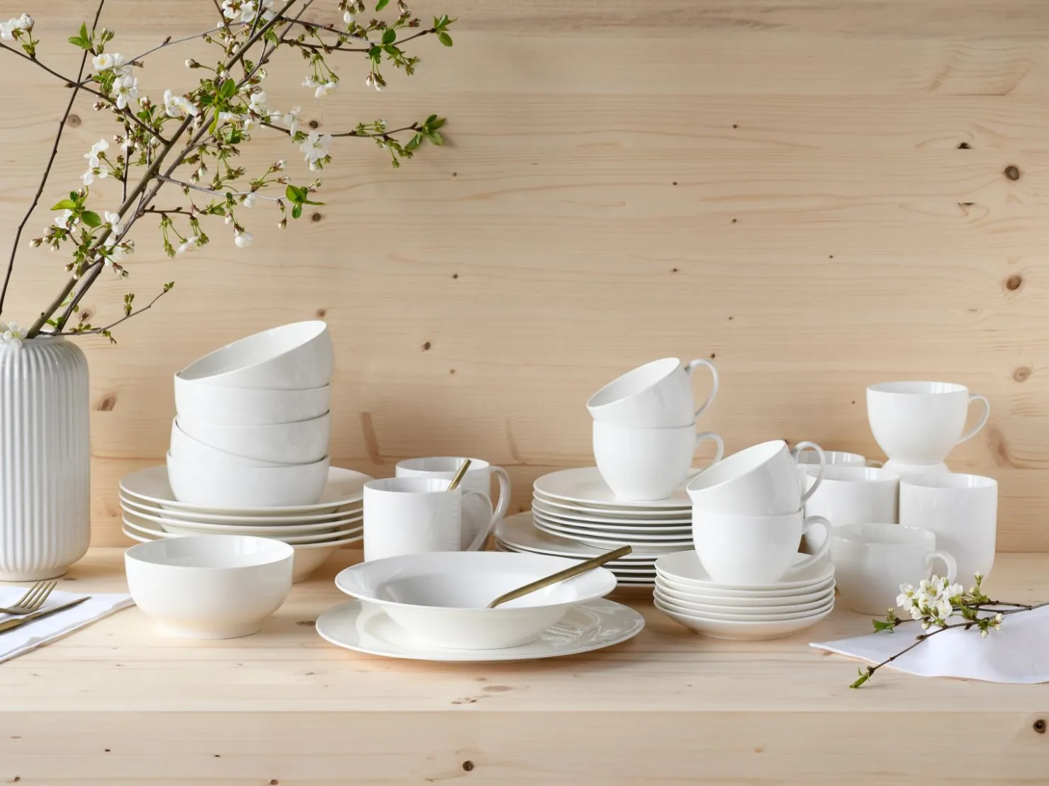 Creatable Geschirrset|Fleur Royal - Kombiservice - Creme weiss
