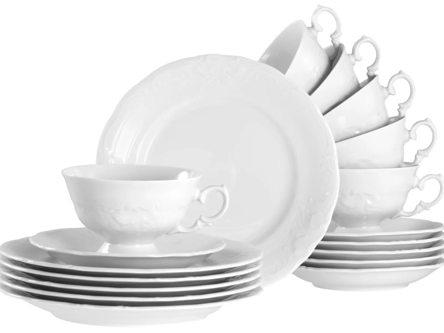 Creatable Geschirrset|Frederike - Kaffeeservice 18-tlg - Weiss