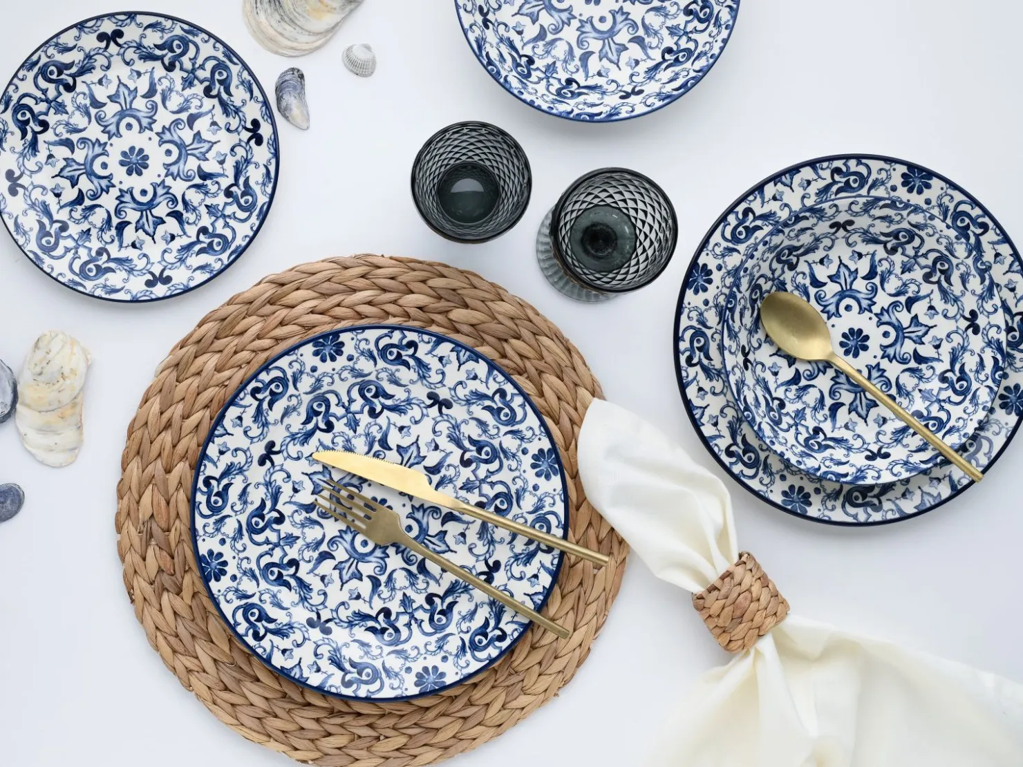 Creatable Geschirrset|Fresco - Tellerset 12-tlg - Blue