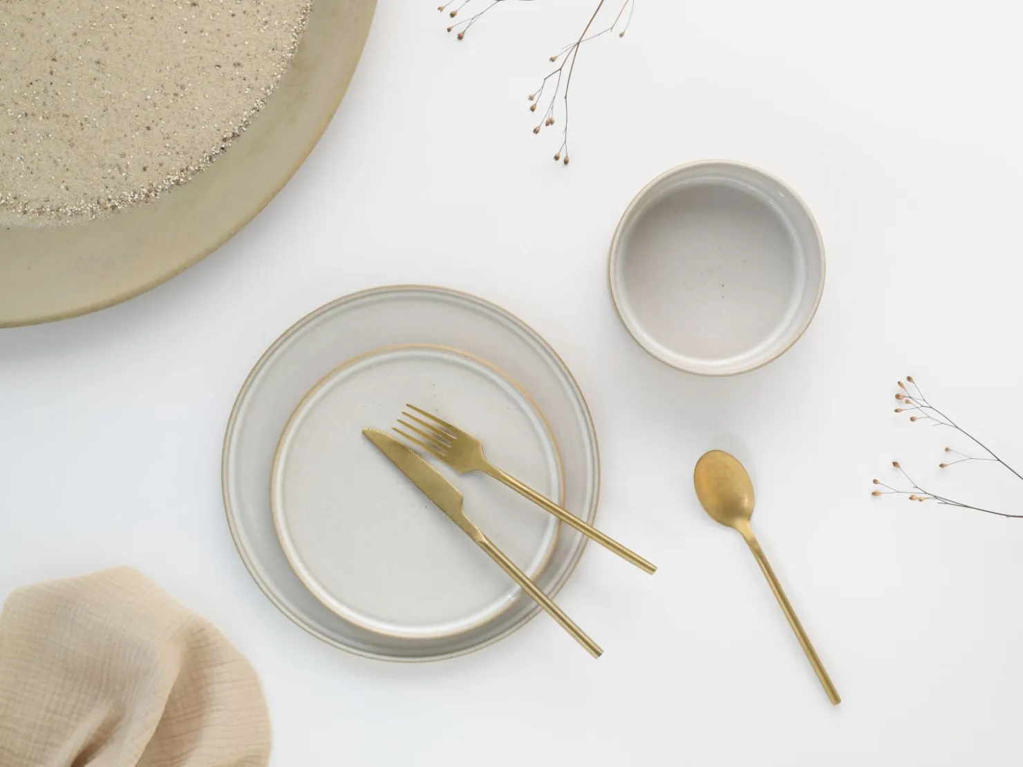 Creatable Geschirrset|Teller|Futuro - Speiseteller 4-tlg - Sand