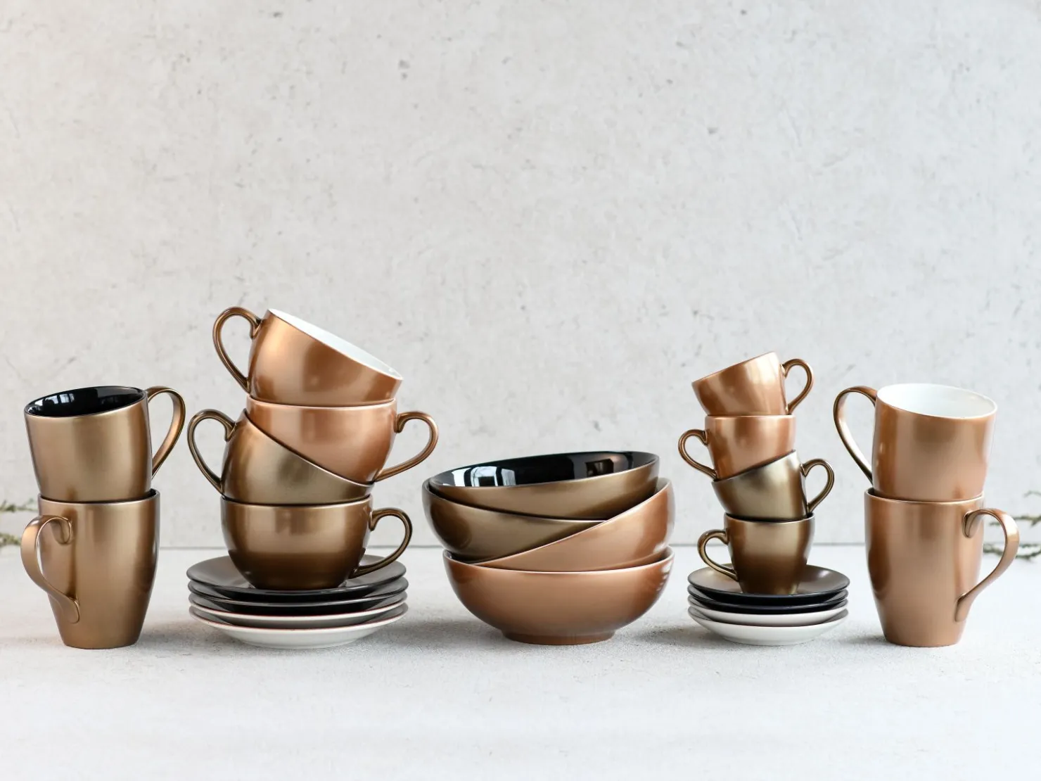 Creatable Geschirrset|Golden Days - Espressoset 4-tlg - Weiss