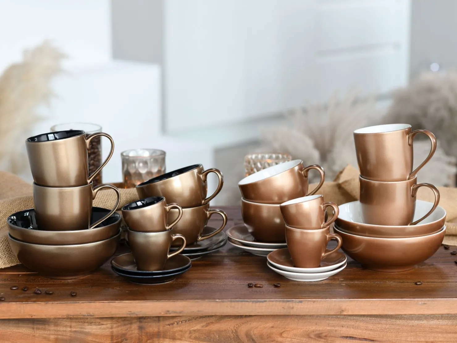 Creatable Becher & Tassen|Geschirrset|Golden Days - Kaffeebecher 2-tlg - Weiss