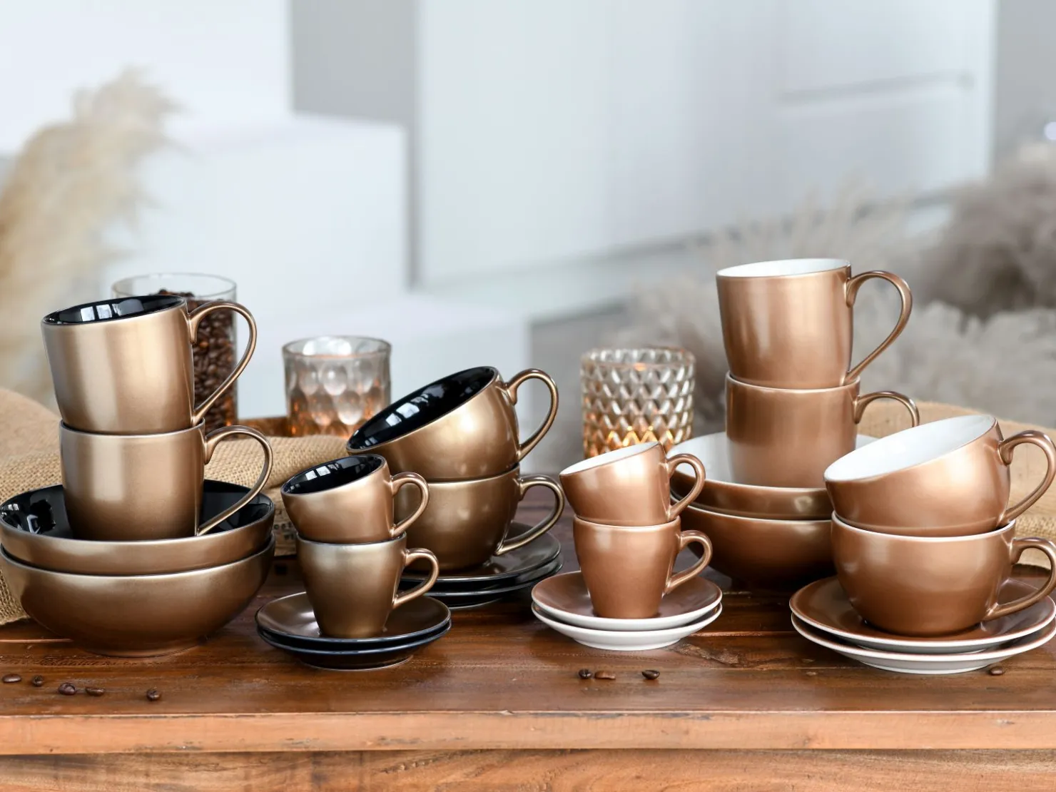Creatable Becher & Tassen|Geschirrset|Golden Days - Kaffeebecher 2-tlg - Weiss
