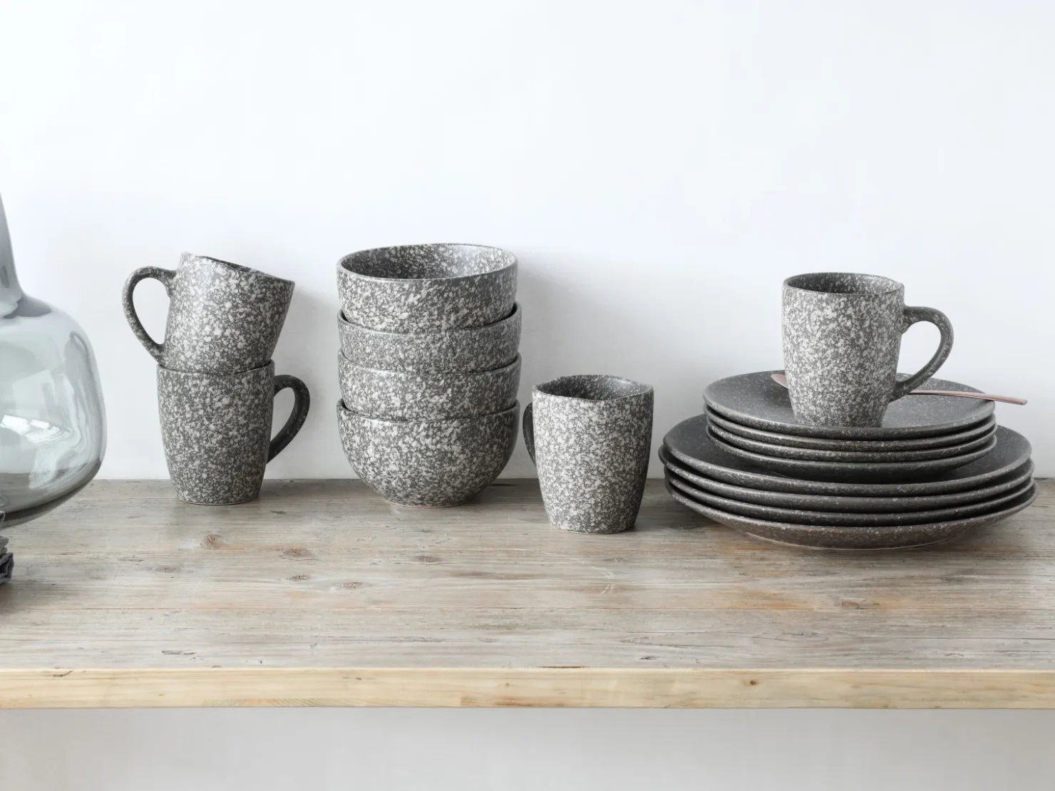 Creatable Geschirrset|Granit - Kombiservice 16-tlg - Grau