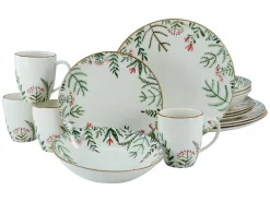 Creatable Geschirrset|Greenery Leaves - Kombiservice 16-tlg - Weiss
