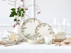 Creatable Geschirrset|Greenery Leaves - Kombiservice 16-tlg - Weiss