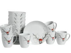 Creatable Geschirrset|Hirsch - Frühstücksset 18-tlg - Weiss
