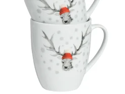 Creatable Becher & Tassen|Geschirrset|Hirsch - Kaffeebecher 6-tlg - Weiss