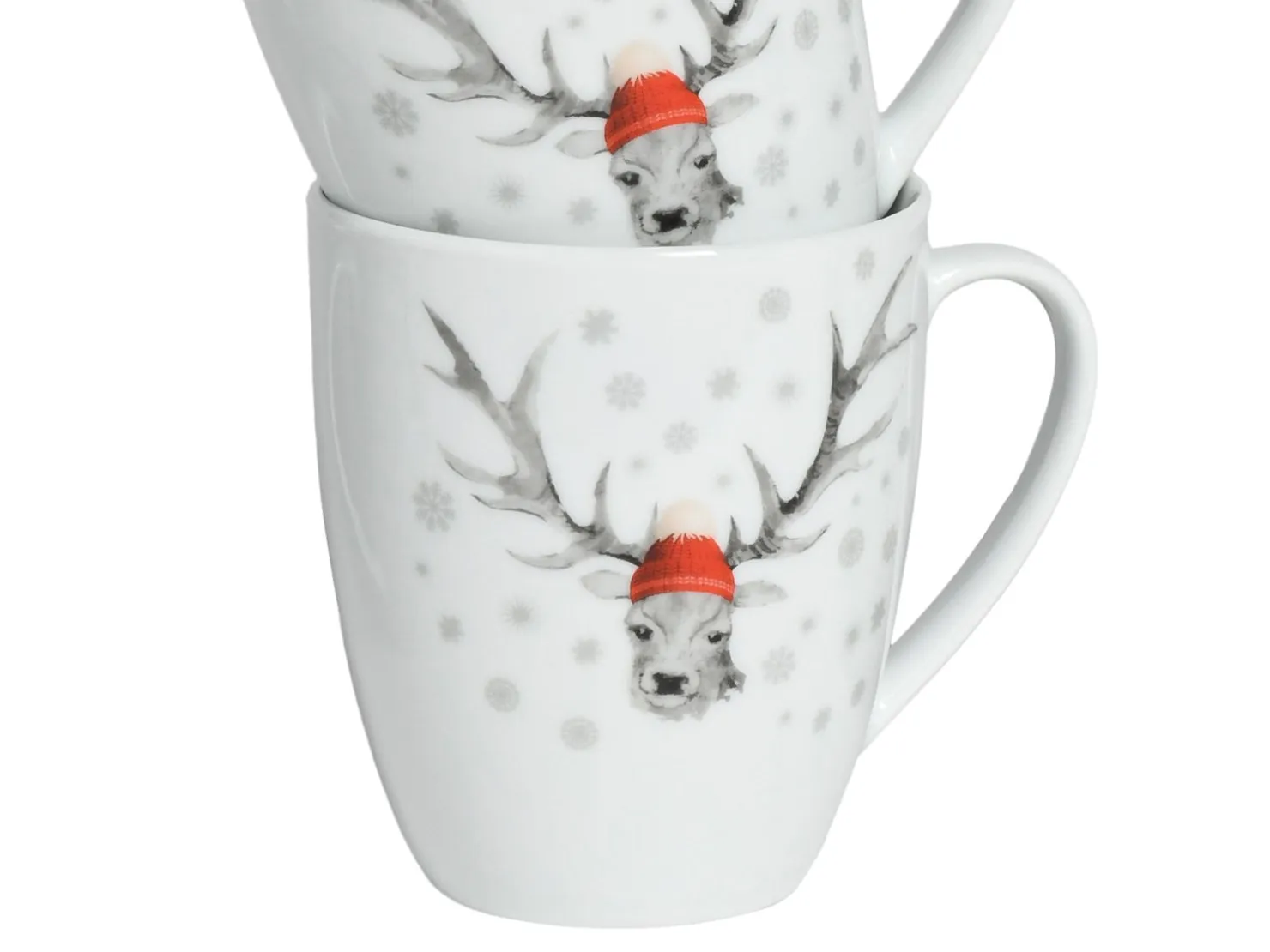 Creatable Becher & Tassen|Geschirrset|Hirsch - Kaffeebecher 6-tlg - Weiss