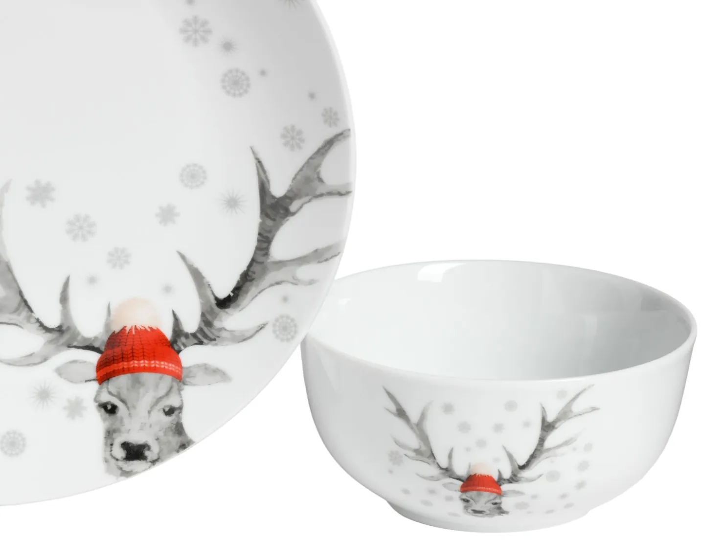Creatable Geschirrset|Hirsch - Kombiservice - Weiss