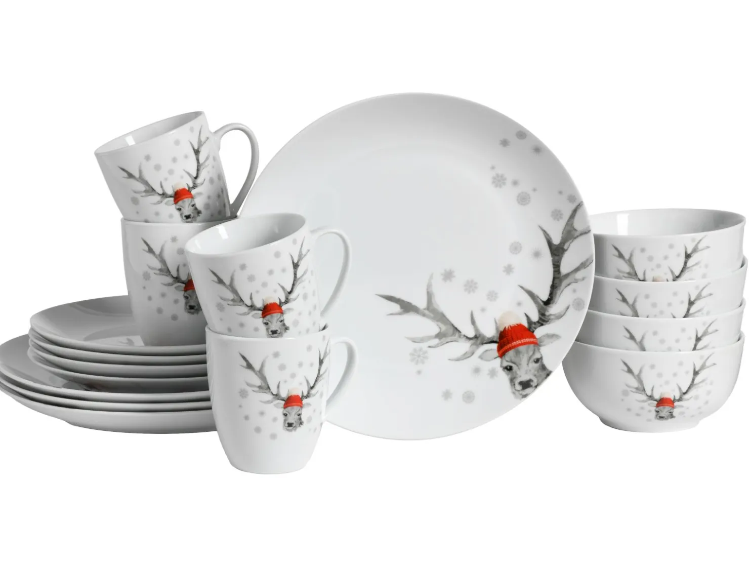 Creatable Geschirrset|Hirsch - Kombiservice - Weiss