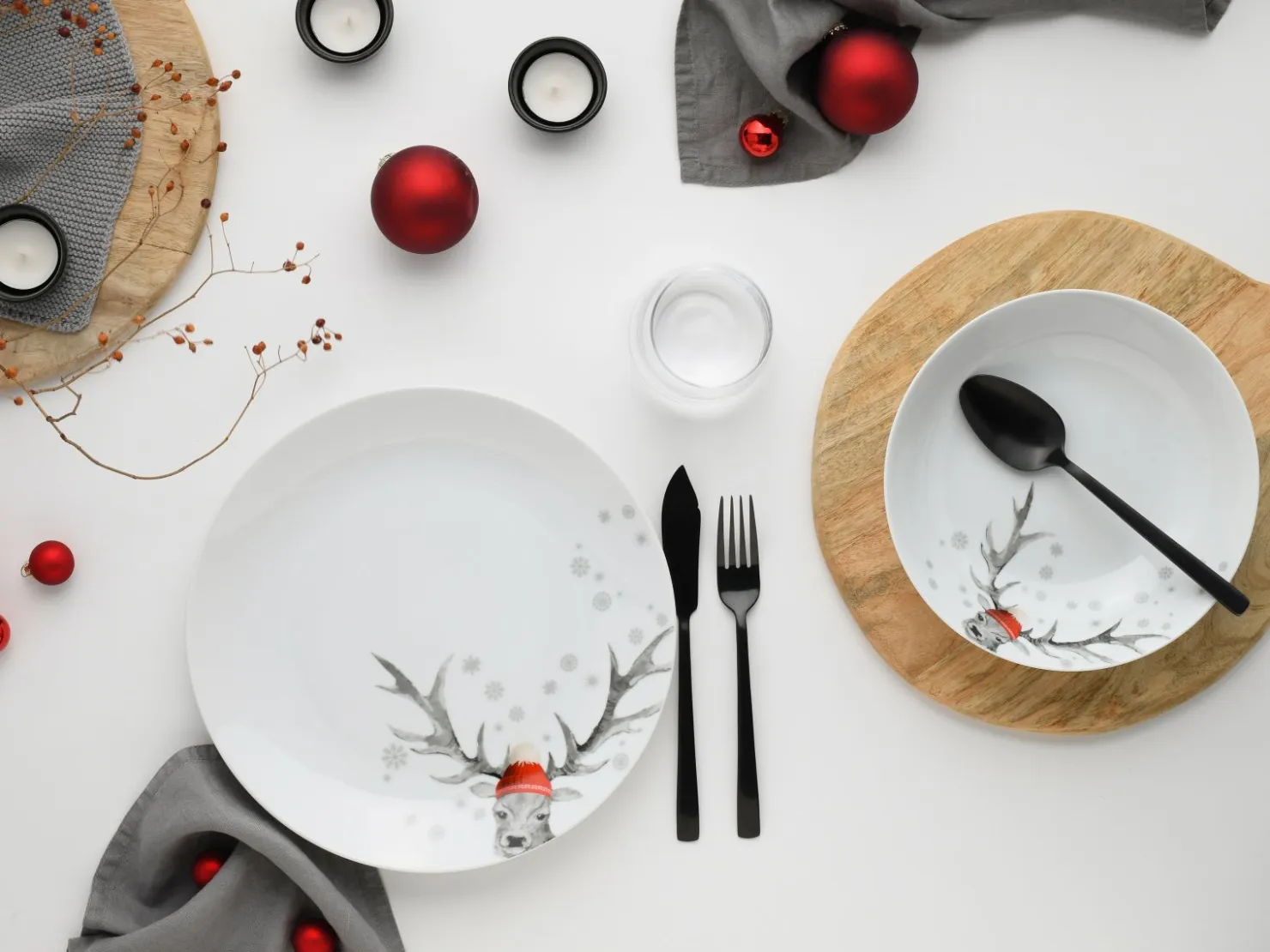Creatable Geschirrset|Hirsch - Tafelservice - Weiss
