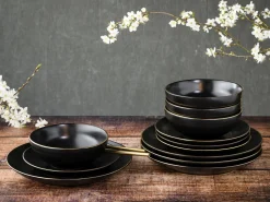 Creatable Geschirrset|Teller|Industrial Tellerset 12-tlg - Schwarz