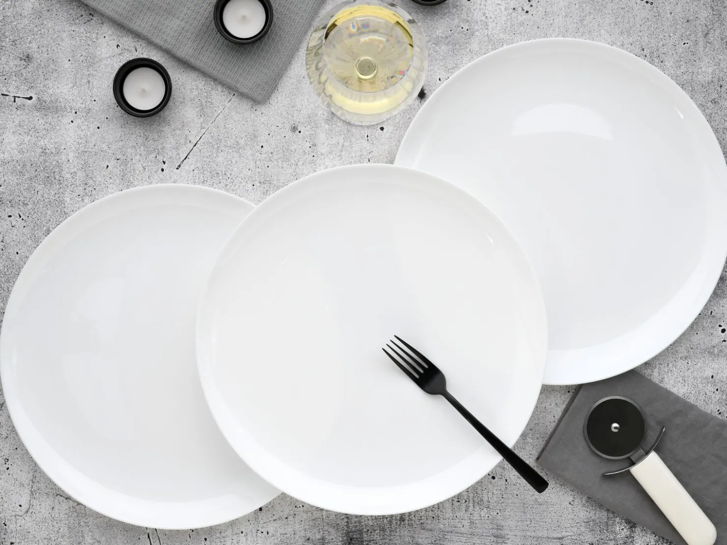 Creatable Pizza & Pasta|Italien Party - Pizzateller 6-tlg - Weiss