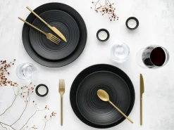 Creatable Geschirrset|Lava Stone - Kombiservice 24-tlg - Schwarz
