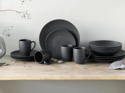 Creatable Geschirrset|Lava Stone - Kombiservice 16-tlg - Schwarz