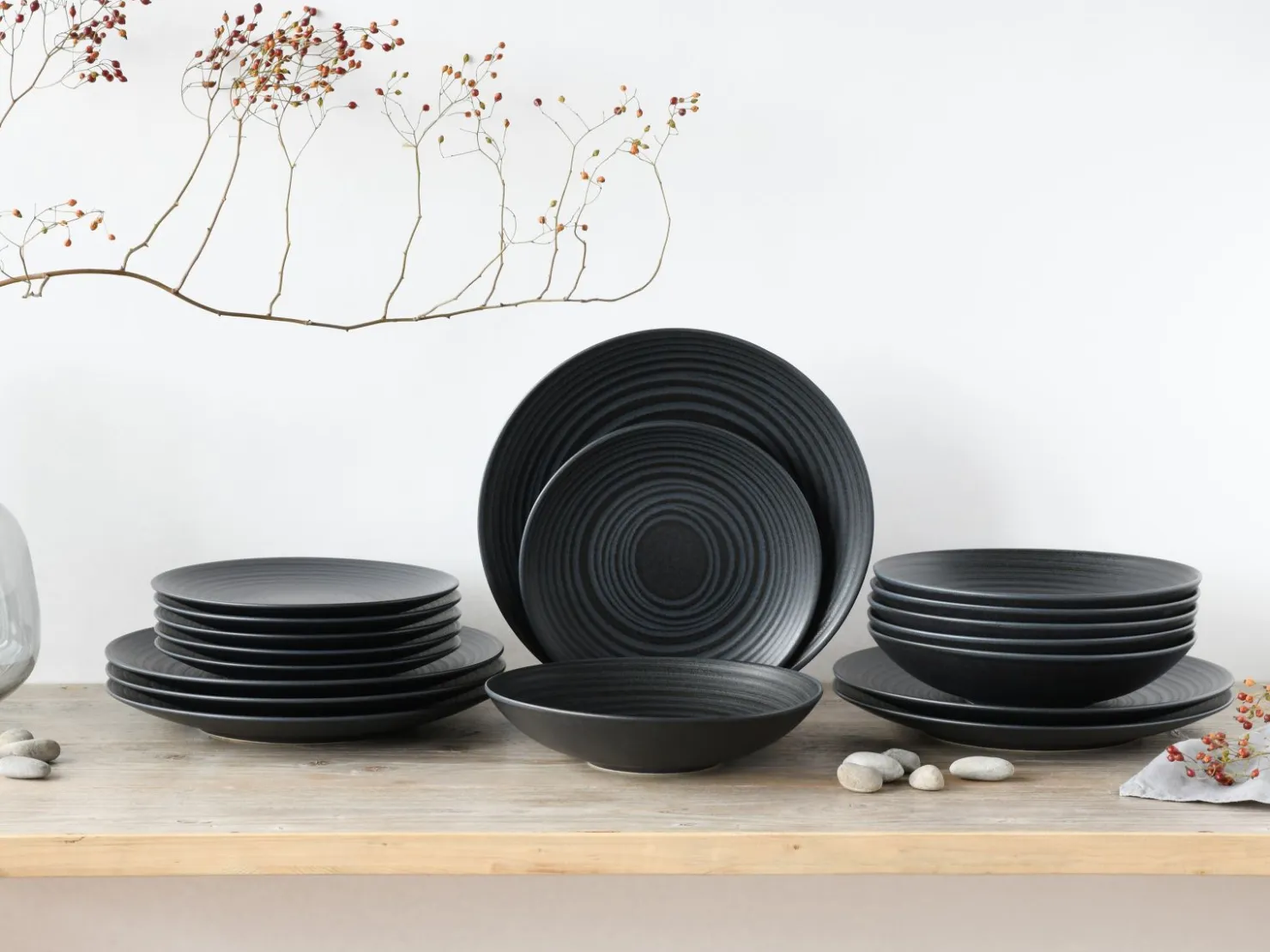 Creatable Teller|Lava Stone - Tellerset 18-tlg - Schwarz