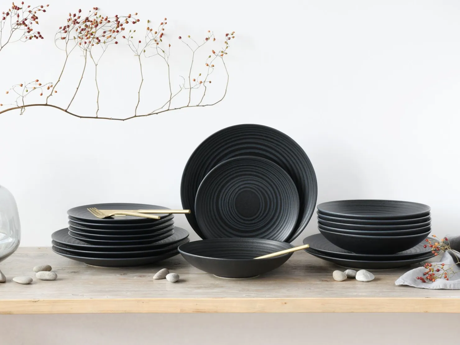Creatable Teller|Lava Stone - Tellerset 18-tlg - Schwarz