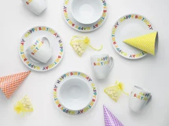 Creatable Geschirrset|Luna - Brunch Set 12-tlg, Happy Birthday - Frühstücksset 12-tlg - Happy Birthday