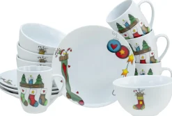 Creatable Geschirrset|Luna - Brunch Set 12-tlg, Happy Birthday - Frühstücksset 12-tlg - Happy Birthday