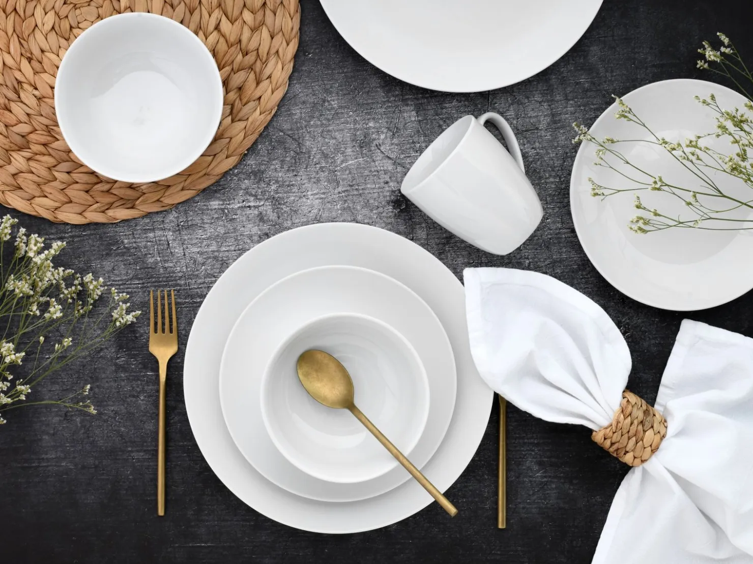 Creatable Geschirrset|Luna Color Line - Kombiservice 16-tlg, Luna - Kombiservice 16-tlg - Weiss