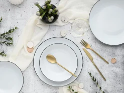 Creatable Geschirrset|Luna - Tellerset 18-tlg, Luna Black Line - Tellerset 18-tlg - Weiss
