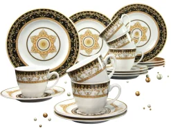 Creatable Geschirrset|Majestosa - Kaffeeservice 18tlg - Schwarz