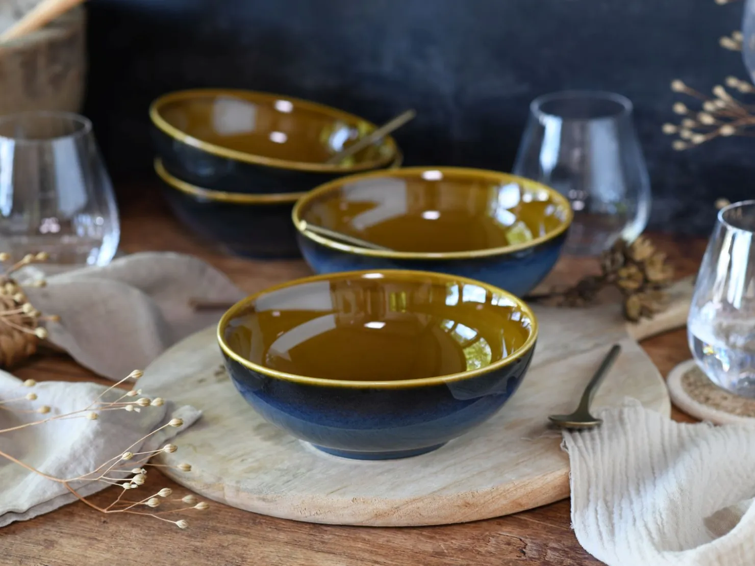 Creatable Bowls & Schüsseln|Geschirrset|Mallorca - Smoothie Bowl 4-tlg - Blau