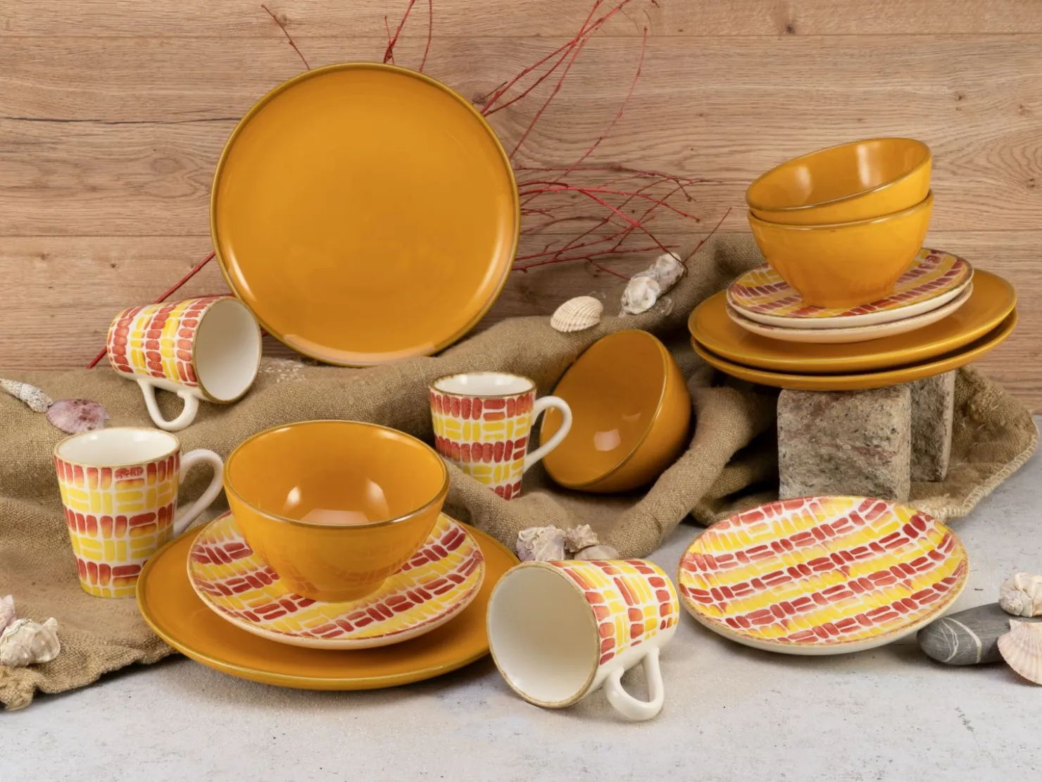 Creatable Geschirrset|Marbella - Kombiservice 16-tlg - Orange