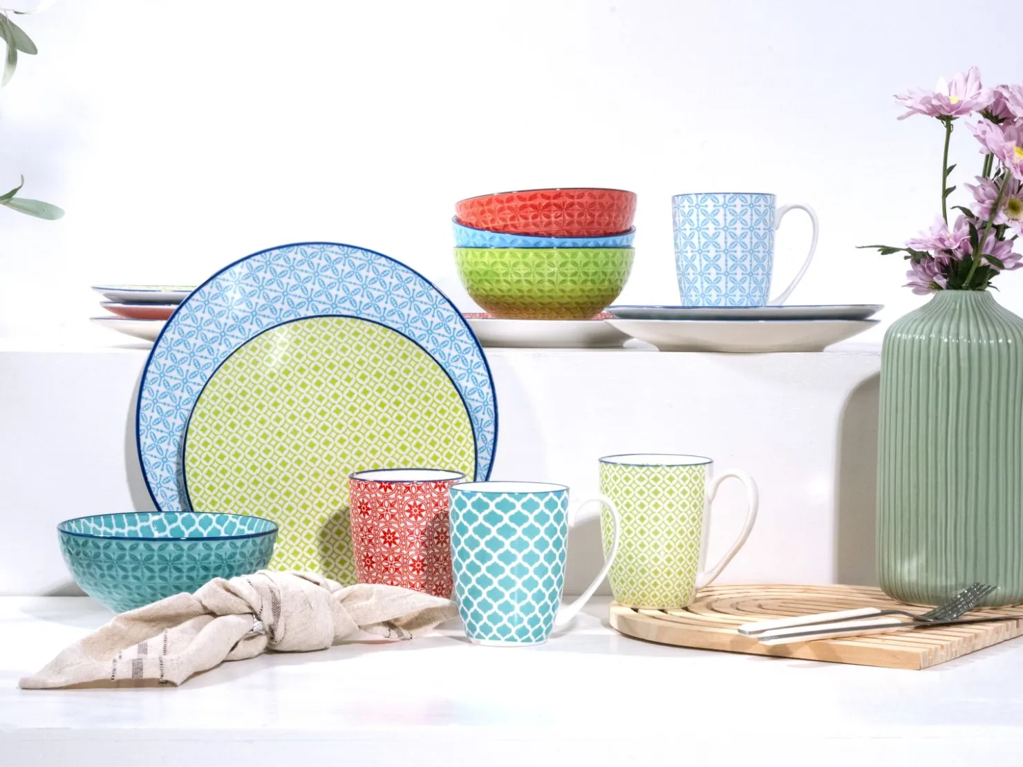 Creatable Geschirrset|Mediterran - Kombiservice 16-tlg - Bunt