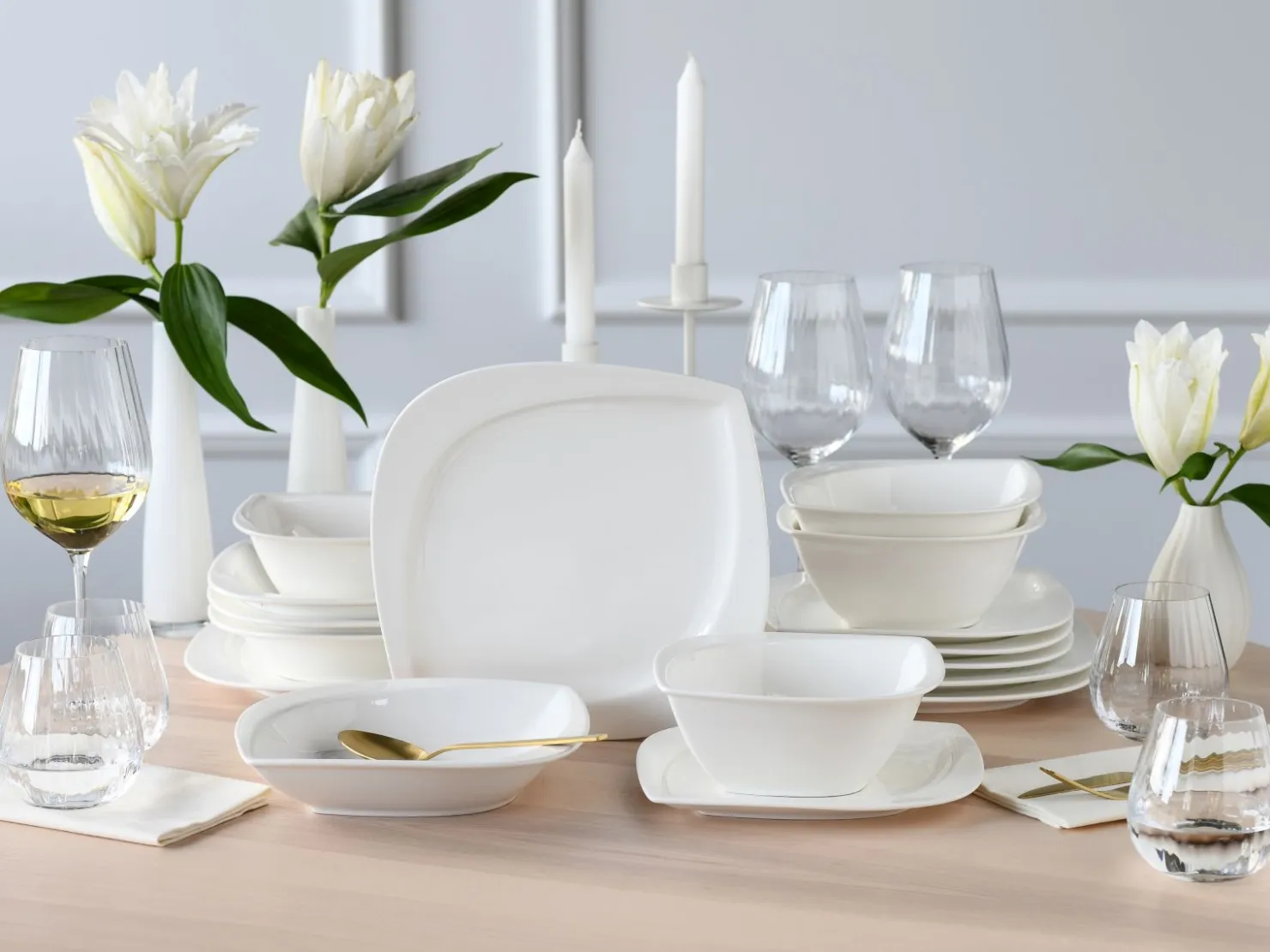 Creatable Geschirrset|Melbourne - Kombiservice 16-tlg - Creme