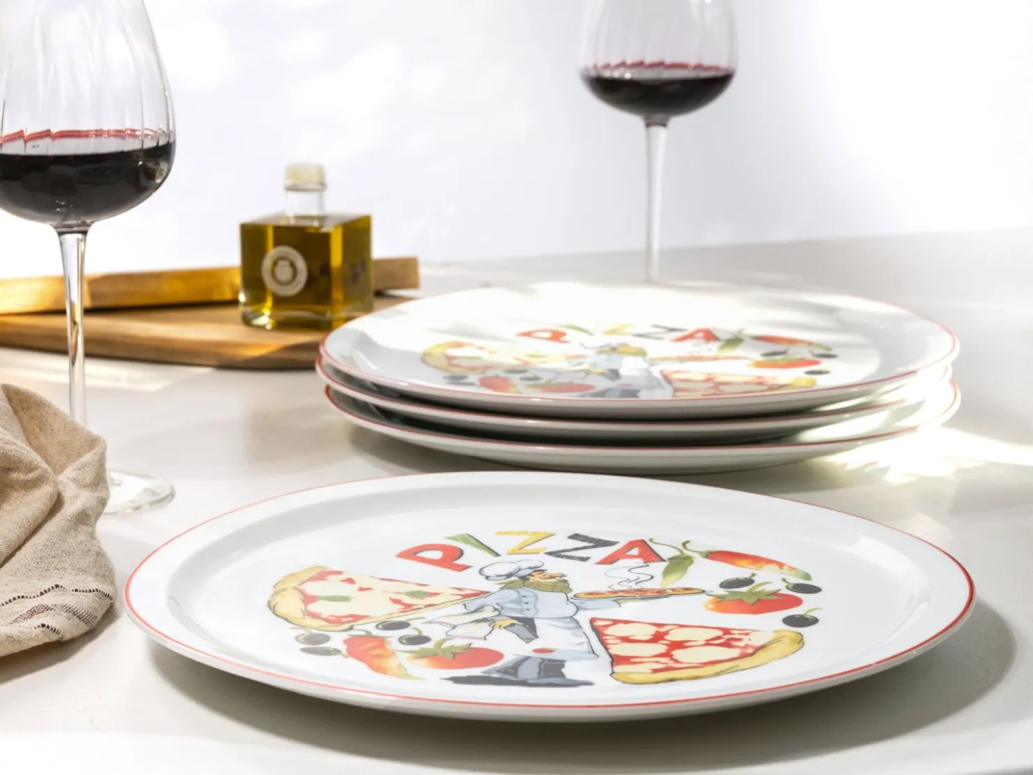 Creatable Geschirrset|Teller|Milano - Pizzateller 4-tlg - Pizzabäcker