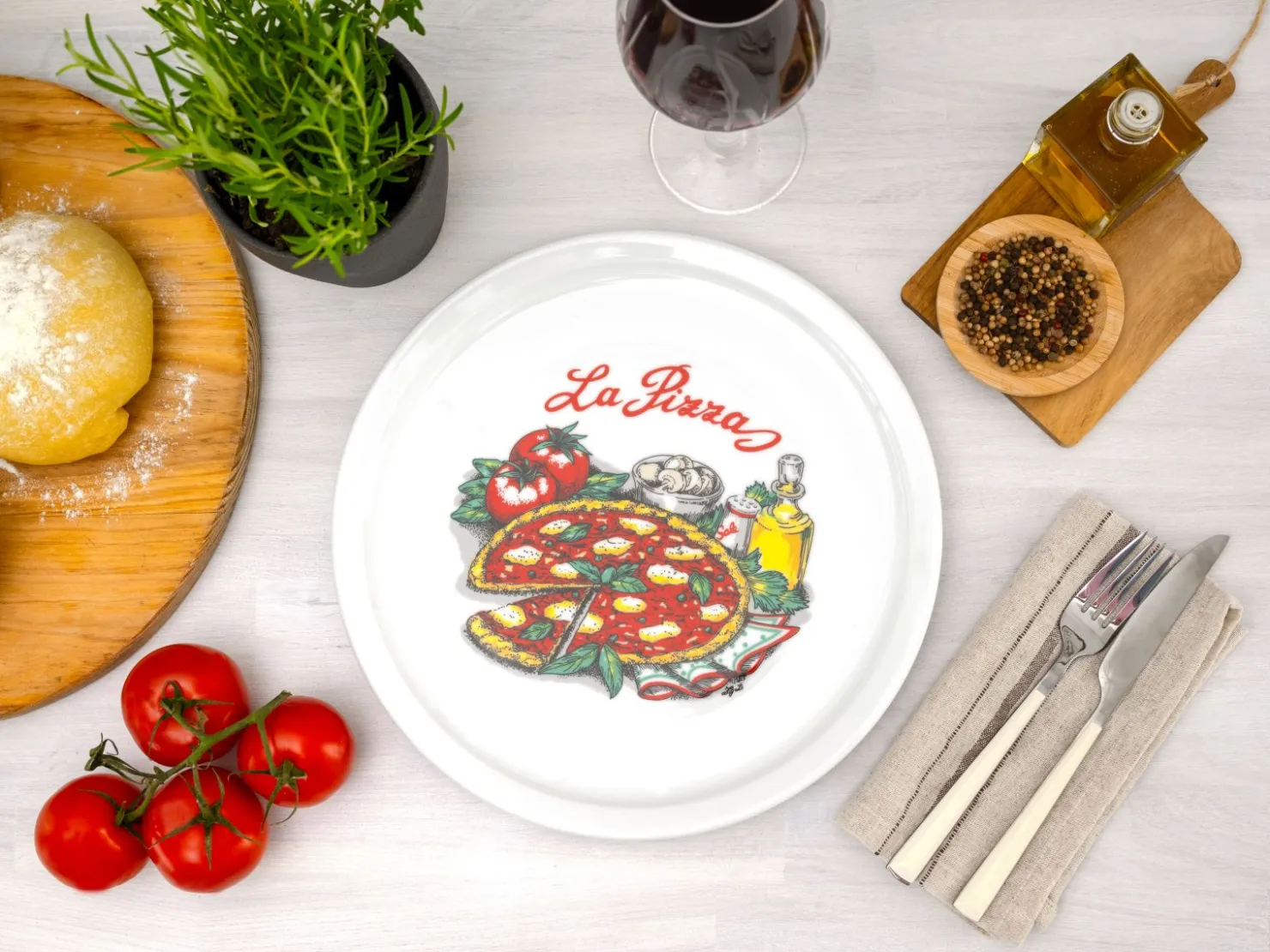 Creatable Geschirrset|Teller|Milano - Pizzateller 4-tlg - Pizzabäcker