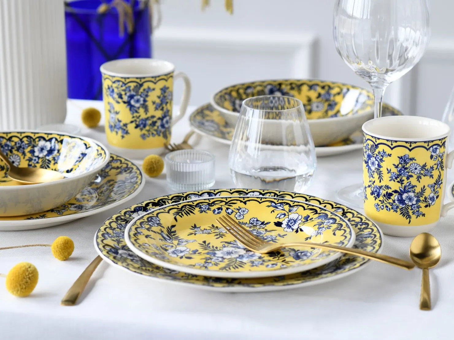 Creatable Geschirrset|Ming Flower - Kombiservice 16-tlg - Gelb