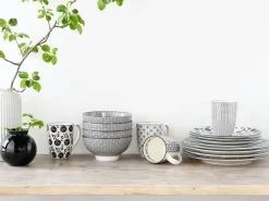 Creatable Geschirrset|New Style - Kombiservice 16-tlg - Schwarz-Weiss
