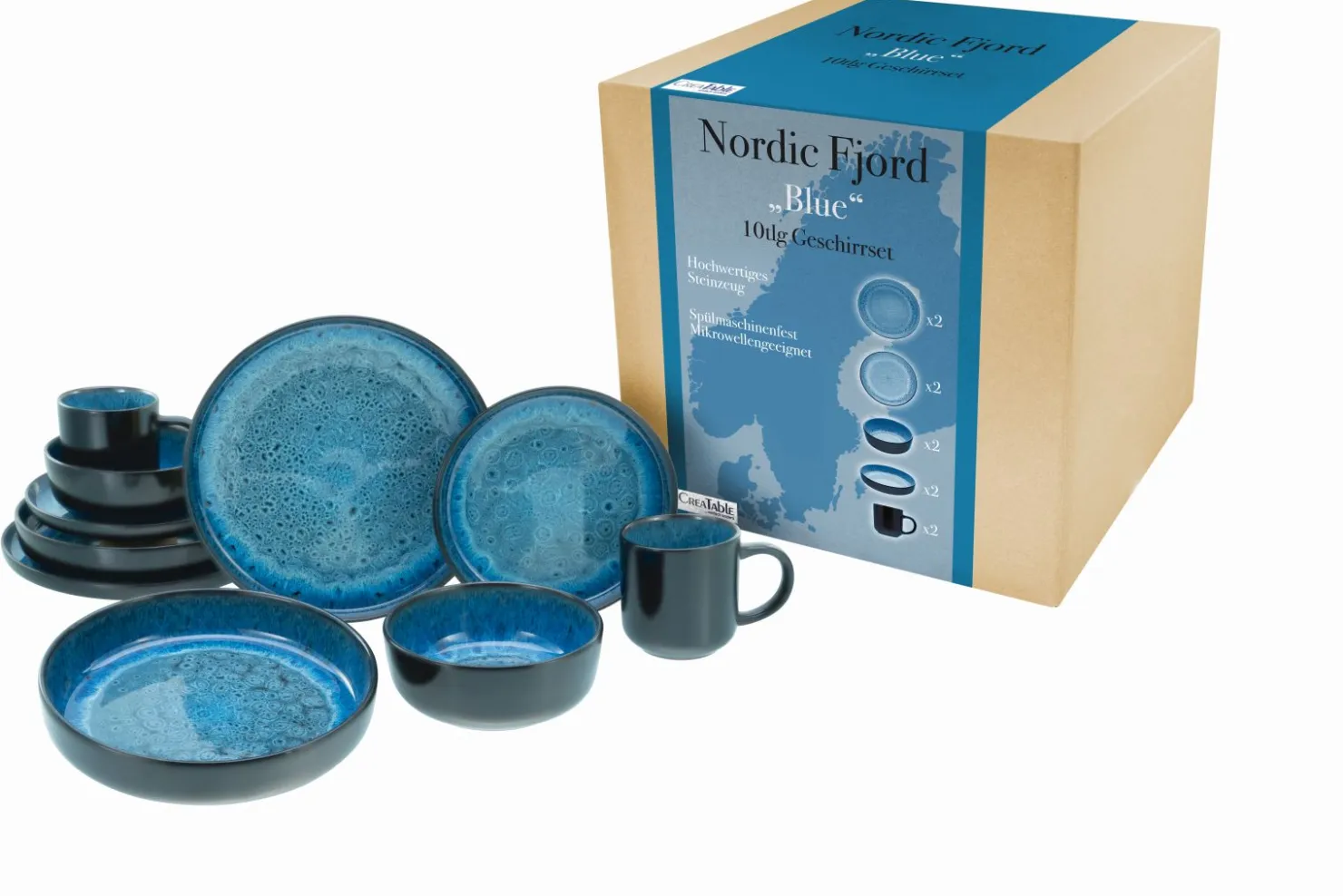 Creatable Geschirrset|Nordic Fjord - Kombiservice 10-tlg - beige