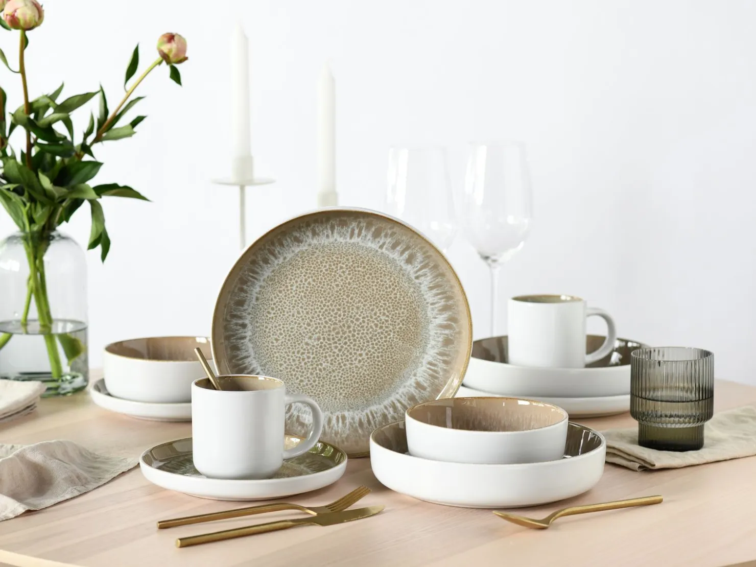 Creatable Geschirrset|Nordic Fjord - Kombiservice 10-tlg - beige