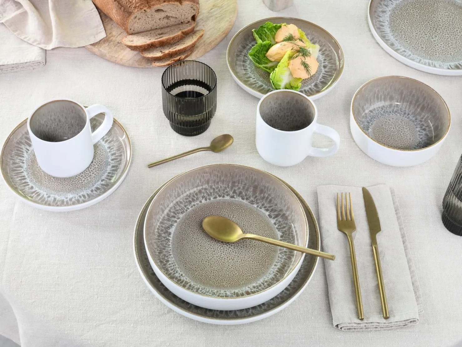Creatable Geschirrset|Nordic Fjord - Kombiservice 10-tlg - beige