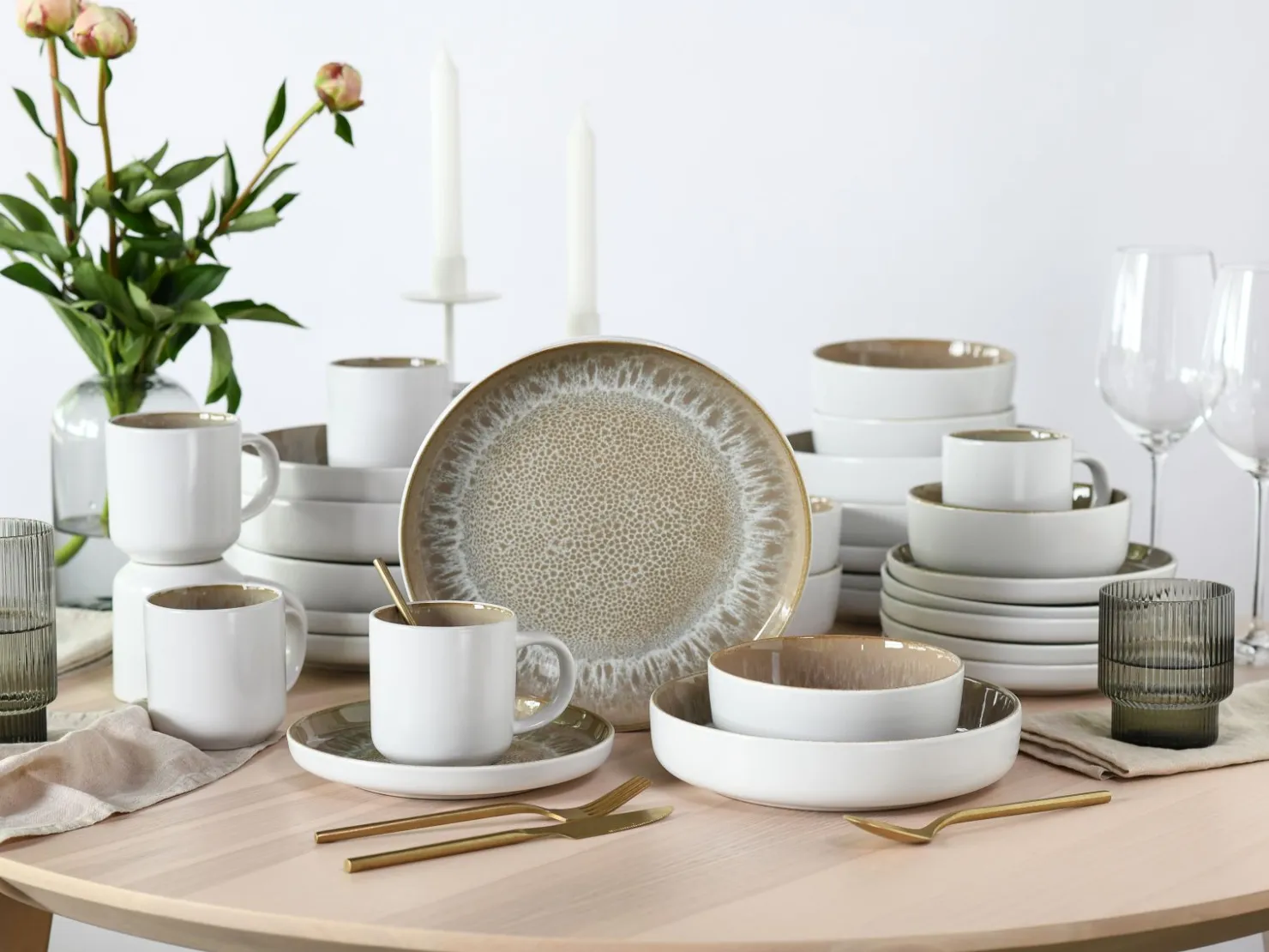 Creatable Geschirrset|Nordic Fjord - Kombiservice 30-tlg - beige